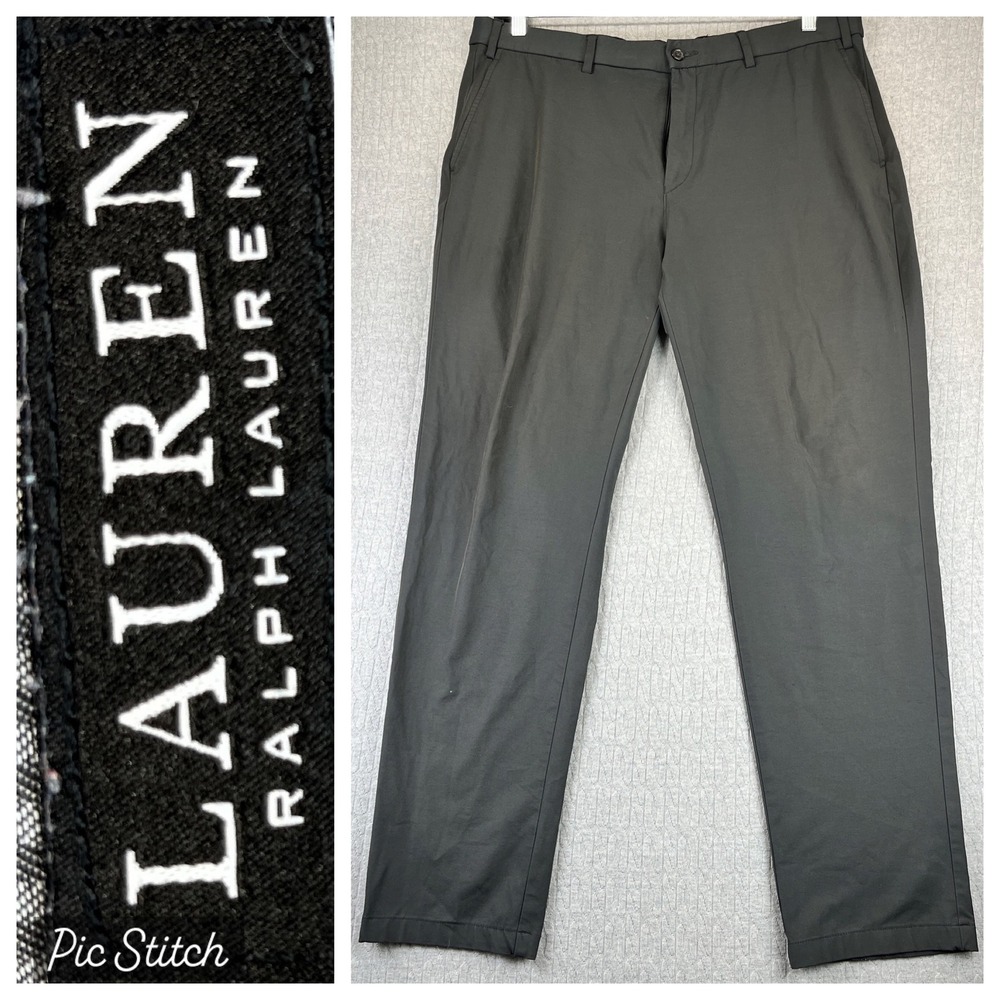 Lauren Ralph Lauren black label‎ Dress Pants Men 36X31 1/2 Flat Front Chinos